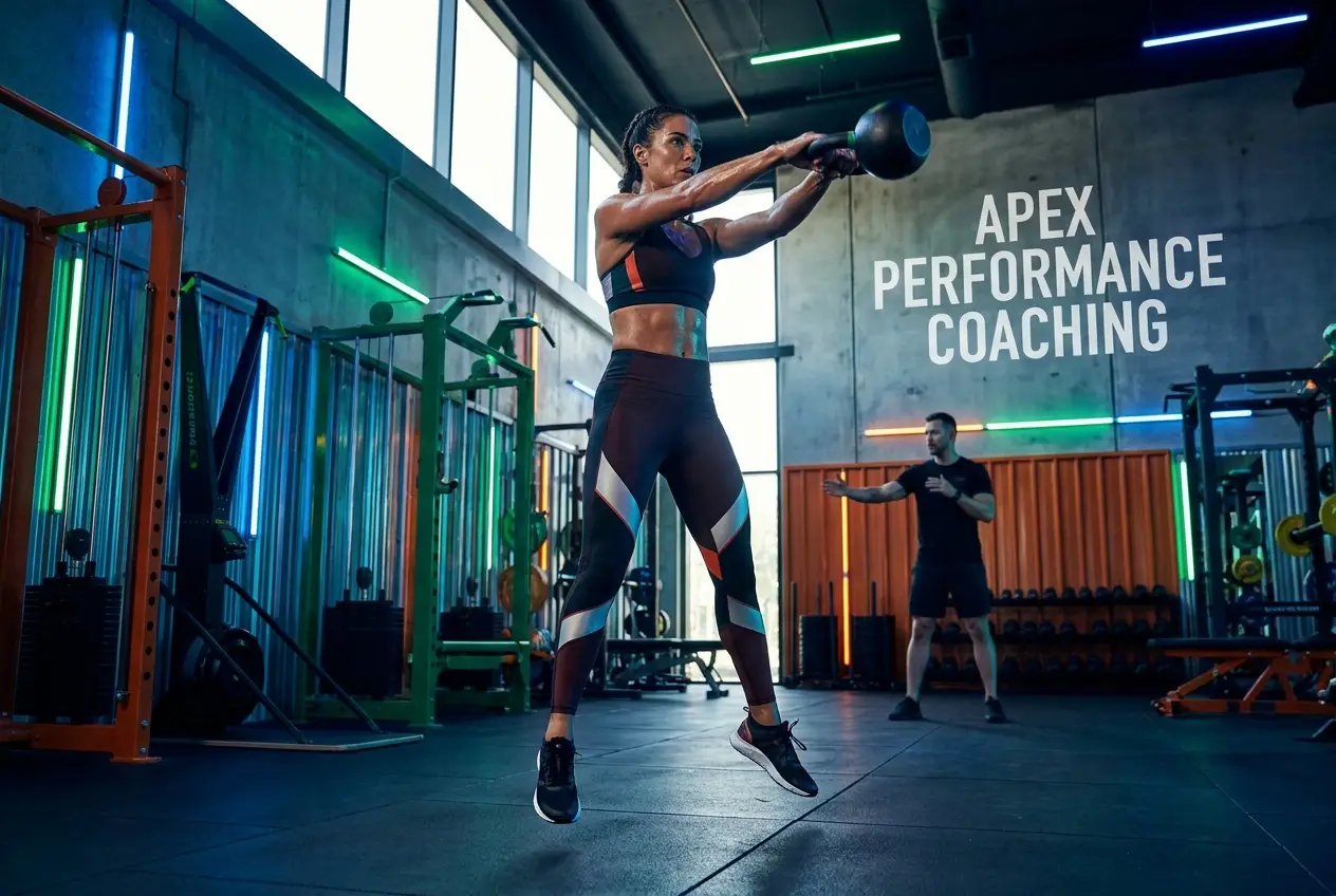 Landing page Apex Coaching — coach sportif en plein effort